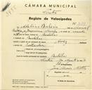 Registo de velocípede de marca Avis, com o nº 3179, em nome de Adelino Baleia, morador em Bolelas.