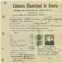 Registo de matricula de velocipedista em nome de José Abreu do Nascimento Santos, morador em São João, com o nº de inscrição 608.