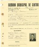 Registo de matricula de velocipedista em nome de Domingos [Dianteiro], morador em Alvarinhos, com o nº de inscrição 2140.