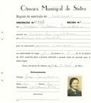 Registo de matricula de carroceiro em nome de Maria Vitória Monteiro, moradora no Cabeço da Moucheira, com o nº de inscrição 1960.