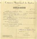 Registo de velocípede de marca Cicles Oliveira com motor, com o nº 6455, em nome de Alfredo d'Oliveira Rosa, morador em Sintra.