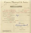 Registo de velocípede de marca Olga, com o nº 8072, em nome de Augusto das Neves Caracol, morador em Bolembre.