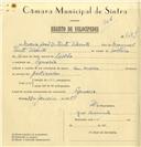 Registo de velocípede com o nº 7487, em nome de Maria João Pinto Vicente, moradora em Eugaria.