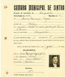 Registo de matricula de velocipedista em nome de Manuel Domingos Miguel, morador em Bolelas, com o nº de inscrição 2040.
