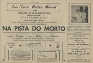 Programa do filme "Na Pista do Morto" com a participação de Robert Douglas, Robert Alda e Helen Westcott.