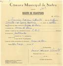 Registo de velocípede de marca L.R.S., com o nº 6970, em nome de Francisco Mariano Silvestre, morador em Covas de Ferro.