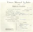 Registo de velocípede de marca Barby, com o nº 8660, em nome de Francisco Gonçalves, morador em Queluz.