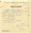 Registo de velocípede de marca Pombal, com o nº 6992, em nome de António Carlos dos Santos, morador em Mucifal.