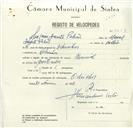 Registo de velocípede de marca Nacional, com o nº 8628, em nome de Joaquim Duarte Palrão, morador em Odrinhas.