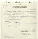 Registo de velocípede de marca Phillips, com o nº 5416, em nome de Manuel de Sousa Rodo, morador em Banzão.