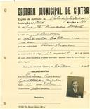Registo de matricula de velocipedista em nome de Augusto Francisco Duarte, morador em Almornos, com o nº de inscrição 1986.