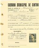 Registo de matricula de velocipedista em nome de Artur Santana da Silva, morador em Lameiras, com o nº de inscrição 2152.
