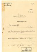 Construção de moradia em Tomadia - Praia das Maçãs, em nome de João Francisco Lopes,  com o Processo OB nº 288 /1924, com a licença de construção nº 253 de 14 /07 /1924.