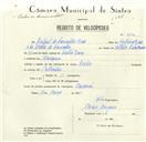 Registo de velocípede de marca Cicles, com o nº 8692, em nome de Rafael de Carvalho Dias, morador em Massamá.