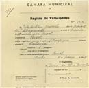 Registo de velocípede de marca Olympique, com o nº 1028, em nome de João da Silva Gamecho, morador em Seixal.