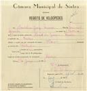 Registo de velocípede de marca Raio, com o nº 6854, em nome de Amabelino Jorge Miranda, morador em Morelena.