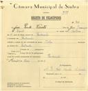 Registo de velocípede de marca Olga, com o nº 7101, em nome de José Paulo Vicente, morador em Fontanelas.