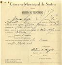 Registo de velocípede de marca Vilar com motor Cuciolo, com o nº 6630, em nome de António Anjos, morador em Rio de Mouro.