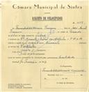 Registo de velocípede de marca Cuciolo, com o nº 6278, em nome de Fernando Artur Oliveira Trancoso, morador em Tala.