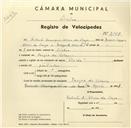 Registo de velocípede de marca Flecha, com o nº 3158, em nome de Roberto Henrique Alves de Sousa, morador em Várzea de Colares.