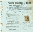 Registo de matricula de velocipedista em nome de Manuel [Bonifácio] [...], morador em Moucheira, com o nº de inscrição 853.