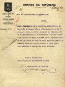 Circular do Administrador do Concelho de Torres Vedras, ao Administrador do Concelho de Sintra, referente à procura do paradeiro de João Luz ou João Felismina, de 27 anos que é arguido dum crime de morte.
