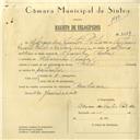 Registo de velocípede de marca Polido, com o nº 6234, em nome de Adriano dos Santos Polido, morador em Alvarinhos.