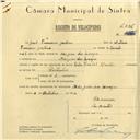 Registo de velocípede de marca Cycles Pombal com motor, com o nº 6036, em nome de José Francisco Justino, morador em S. João das Lampas.