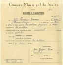 Registo de velocípede de marca Nacional, com o nº 6294, em nome de João Gaspar Soares, morador em Rio de Sapos.
