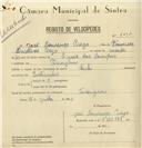 Registo de velocípede de marca Sachs, com o nº 8092, em nome de José Lourenço Prego, morador em Terrugem.