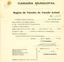 Registo de um veiculo de duas rodas tirado por um animal de espécie muar destinado a transporte de mercadorias em nome de Duarte Manuel Chilreira, morador em Pero Pinheiro.