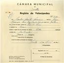 Registo de velocípede de marca Deka, com o nº 3619, em nome de Carlos Duarte P., morador em Cacém.
