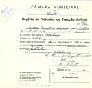 Registo de um veiculo de duas rodas tirado por dois animais de espécie asinina destinado a transporte de mercadorias em nome de António Duarte de Almeida, morador em A-de-Longo.