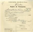 Registo de velocípede com o nº 3126, em nome de Manuel Candeias Ferreira, morador em Almornos.