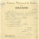 Registo de velocípede de marca Flecha, com o nº 6117, em nome de José Luís, morador em Belas.
