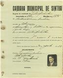 Registo de matricula de velocipedista em nome de António Nunes [Madeira], morador em Albarraque, com o nº de inscrição 1780.