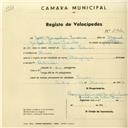 Registo de velocípede de marca Olympique, com o nº 2940, em nome de João Gonçalves Saraiva, morador em Penedo.