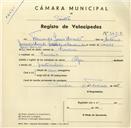 Registo de velocípede de marca Olga, com o nº 3458, em nome de Fernando Jesus Duarte, morador em Eugaria.