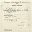 Registo de velocípede com o nº 5451, em nome de Vasco Luís Ivens Ferraz Jardim, morador em Sintra.