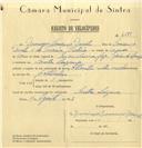 Registo de velocípede de marca Atlantic com motor Cuciolo, com o nº 6581, em nome de Domingos Lourenço Duarte, morador em Santa Susana.