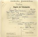 Registo de velocípede de marca Aprilia, com o nº 272, em nome de Firmo Alves Pereira, morador em Pero Pinheiro.