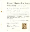 Registo de matricula de velocipedista em nome de João Henrique do Nascimento Mata, morador em Vila Verde, com o nº de inscrição 6463.