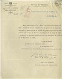 Ofício dirigido ao Administrador do Concelho de Sintra, proveniente do Presidente da Comissão Central de Assistência de Lisboa, Tenente Coronel de Aeronáutica, João Luís de Moura, referente ao relatório da gerência da Comissão Central de Assistência de Lisboa.