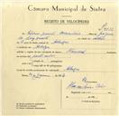 Registo de velocípede de marca Nacional, com o nº 9632, em nome de Silvino Duarte Bernardino, morador em Albogas.