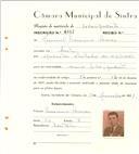 Registo de matricula de velocipedista em nome de Manuel Francisco Soares, morador em Sintra, com o nº de inscrição 6517.