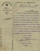 Ofício do Coronel do Regimento de Artilharia, Abel Sotto Mayor, ao Administrador do Concelho de Sintra, pedindo para ser entregue a caderneta militar ao soldado Fernando Luís, morador nas Mercês, e devolver o passaporte de licença.