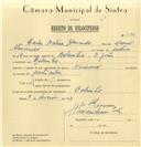 Registo de velocípede de marca Nacional, com o nº 7636, em nome de Carlos Baleia Alexandre, morador em Bolembre.