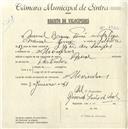 Registo de velocípede com o nº 4923, em nome de Manuel Brone Tomé, morador em Alvarinhos.