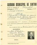 Registo de matricula de velocipedista em nome de Manuel de Oliveira, morador no Sabugo, com o nº de inscrição 1888.