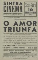 Programa do filme "O Amor triunfa" com a participação do ator Deanna Durbin.